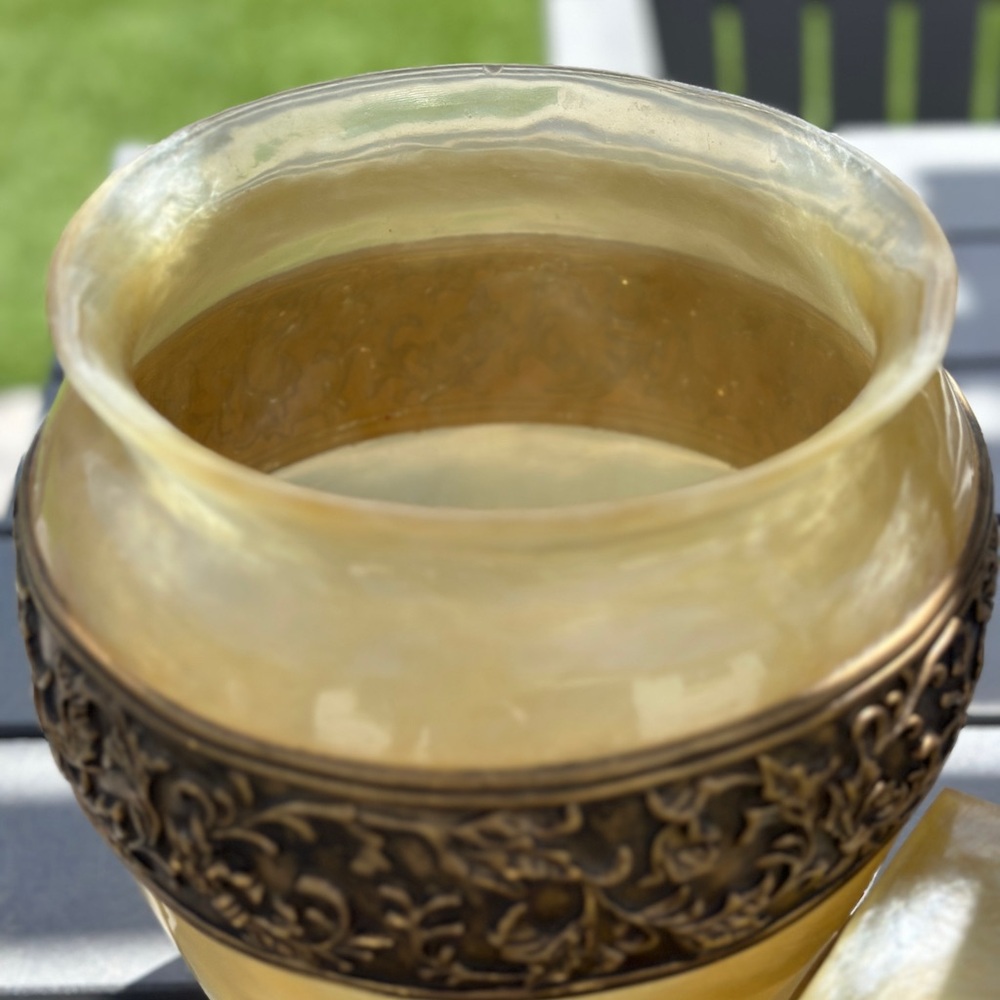 Wamsutta Bronze bathroom trash can soap dish tissue box set heavy good quality - Picture 4 of 15